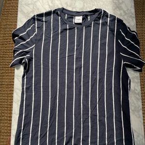 Zara MENS navy blue and white stripe tshirt. Like new condition